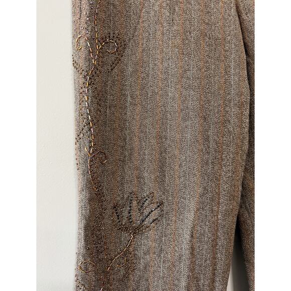 Y2K EXPRESS Herringbone Beaded embroidered sequin Dress Pants Boho Sz-Small - Picture 11 of 12